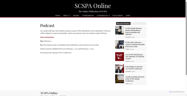 Security scan screenshot of https://scspaonline.org/podcast/