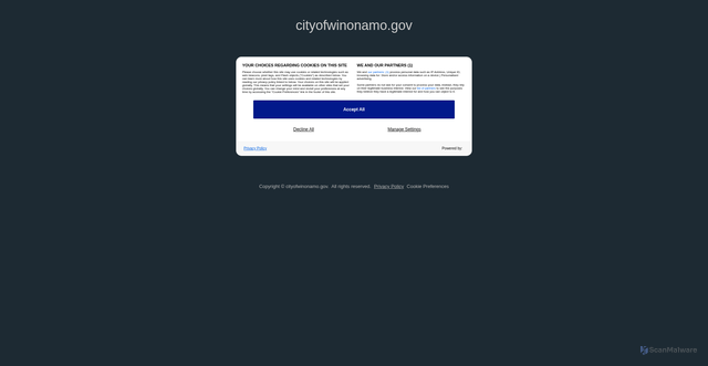 Security scan screenshot of https://cityofwinonamo.gov/
