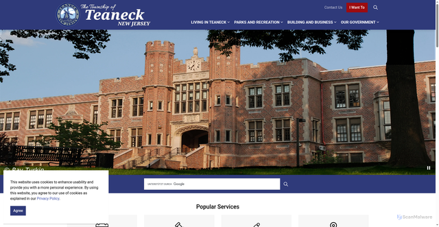 Security scan screenshot of https://www.teanecknj.gov/