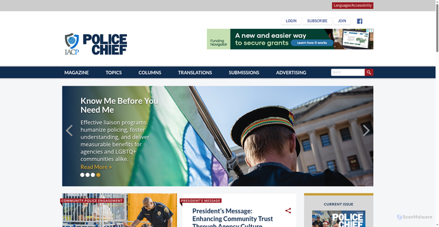 Security scan screenshot of http://policechiefonline.net/