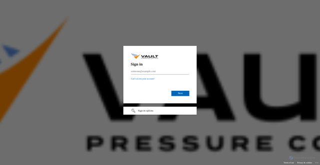 Security scan screenshot of https://vaultpc-my.sharepoint.com