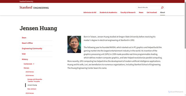 Security scan screenshot of https://engineering.stanford.edu/about/history/heroes/2018-heroes/jensen-huang