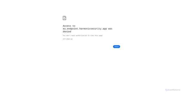 Security scan screenshot of https://eu.endpoint.harmonicsecurity.app