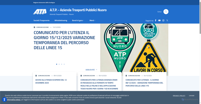 Security scan screenshot of https://www.atpnuoro.it/