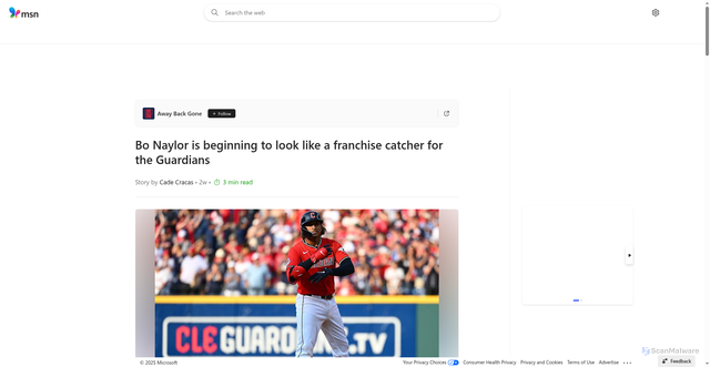 Security scan screenshot of https://www.msn.com/en-us/sports/mlb/bo-naylor-is-beginning-to-look-like-a-franchise-catcher-for-the-guardians/ar-AA1MEBkd