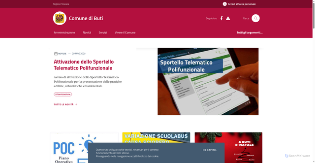 Security scan screenshot of https://www.comune.buti.pi.it/