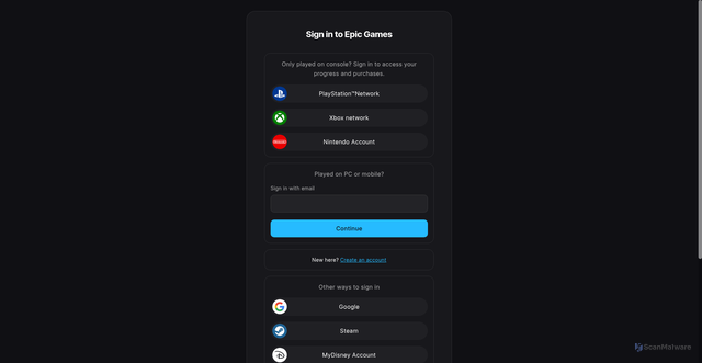 Security scan screenshot of https://accounts.launcher-website-prod07.ol.epicgames.com/