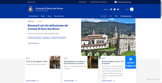 Security scan screenshot of https://www.comune.serrasanbruno.vv.it