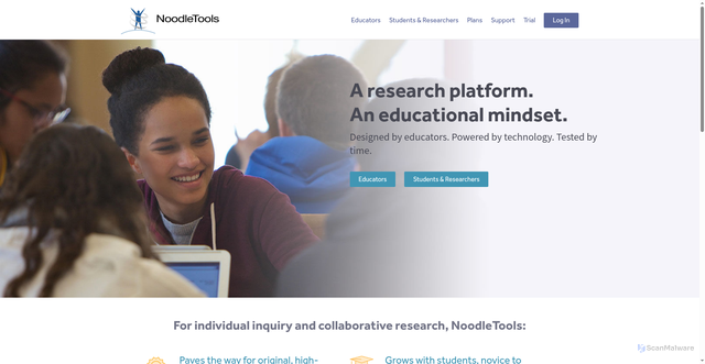 Security scan screenshot of https://noodletools.com