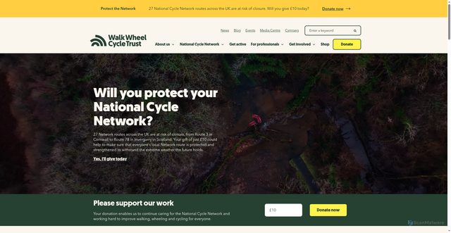 Security scan screenshot of https://sustrans.org.uk