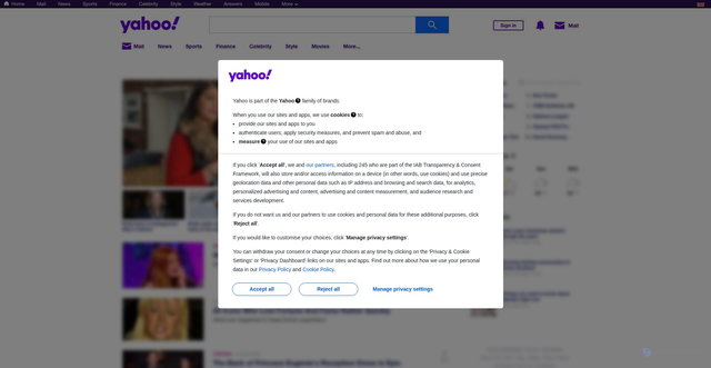 Security scan screenshot of https://uk.yahoo.com/