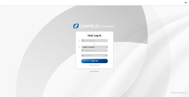 Security scan screenshot of www.canfieldconnect.com