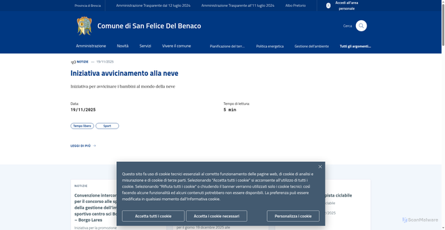 Security scan screenshot of https://www.comune.sanfelicedelbenaco.bs.it/