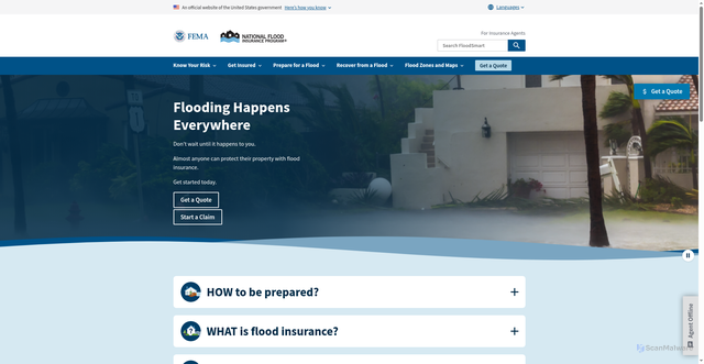 Security scan screenshot of https://www.floodsmart.gov/