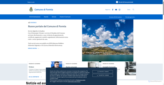 Security scan screenshot of https://www.comune.formia.lt.it/