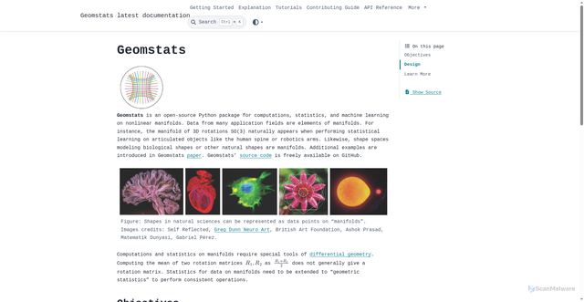 Security scan screenshot of https://geomstats.github.io