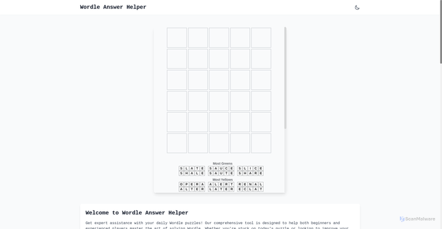 Security scan screenshot of https://wordleanswer-online.github.io/