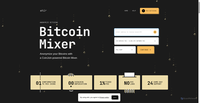 Security scan screenshot of https://whirmixer.com/