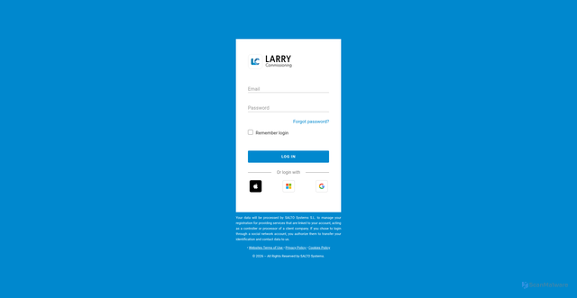 Security scan screenshot of https://commissioning.saltoks.com