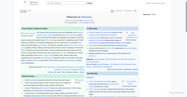 Security scan screenshot of https://en.wikipedia.org