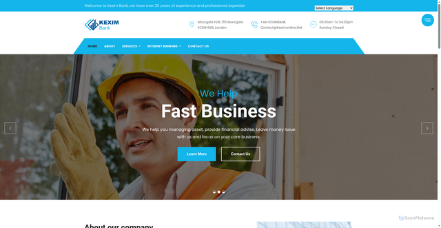 Security scan screenshot of http://keximonline.net.ksrbc.com/index.html