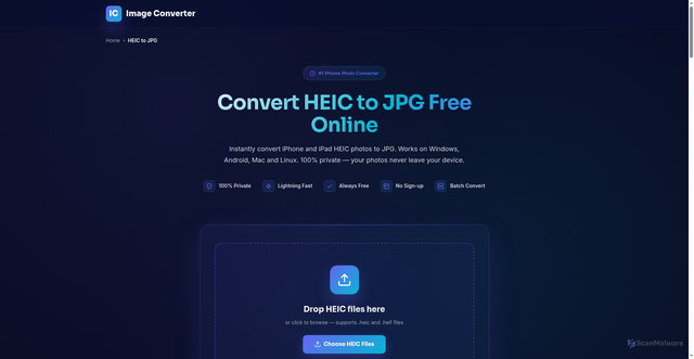 Security scan screenshot of https://imageconverter.online/heic-to-jpg/