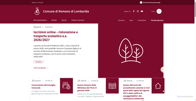 Security scan screenshot of https://www.comune.romano.bg.it/home/index.html