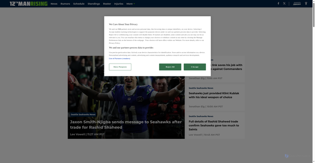 Security scan screenshot of https://12thmanrising.com/