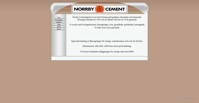 Security scan screenshot of https://norrbycement.se