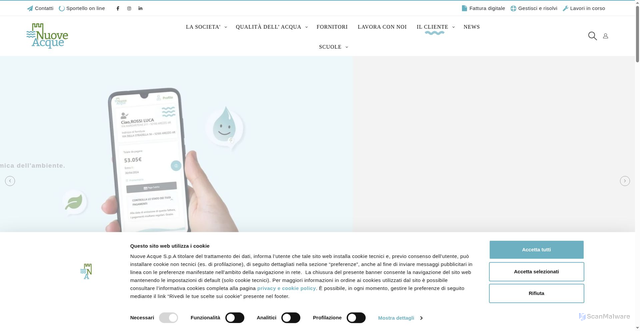 Security scan screenshot of https://nuoveacque.it/