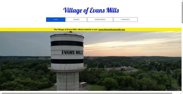 Security scan screenshot of https://www.villageofevansmills.gov/