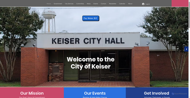 Security scan screenshot of https://www.cityofkeiserar.gov/
