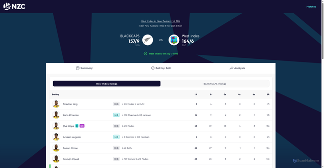 Security scan screenshot of https://scoring.nzc.nz/match/90f6059d-63a3-4ba4-b2b8-1ed865fc9960/scorecard