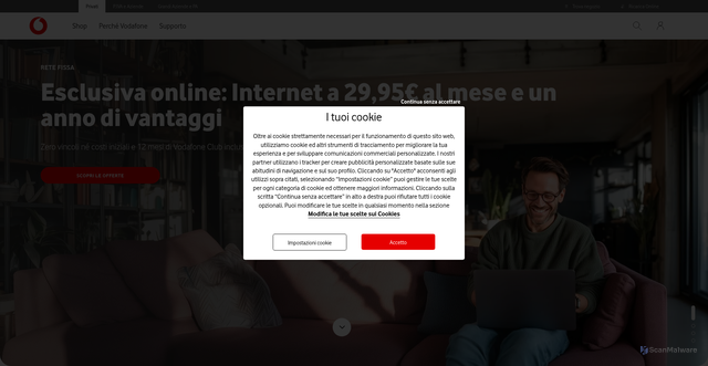Security scan screenshot of https://vodafone.it
