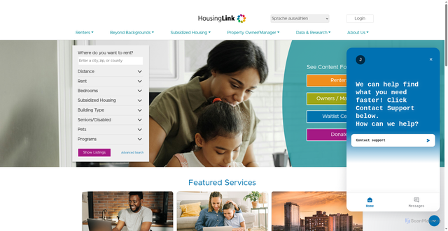 Security scan screenshot of https://www.housinglink.org/