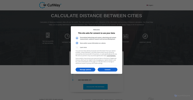 Security scan screenshot of https://cutway.net