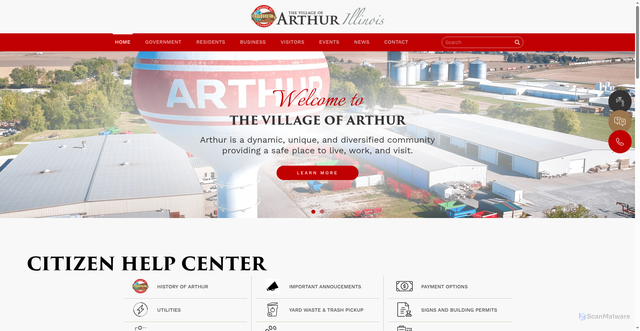 Security scan screenshot of https://arthur-il.gov/