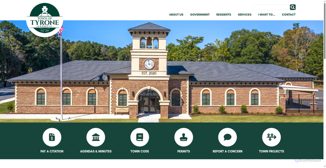 Security scan screenshot of https://www.tyronega.gov/