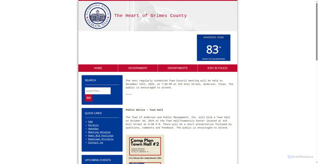 Security scan screenshot of https://andersontx.gov/