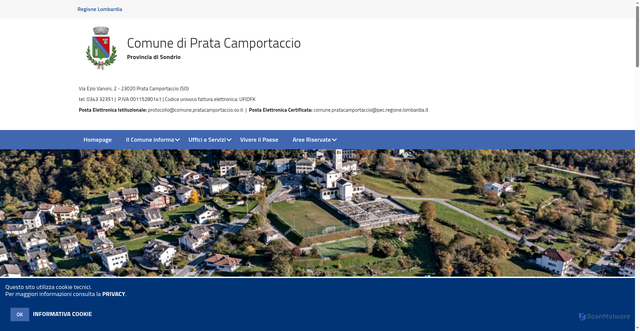 Security scan screenshot of https://www.comune.pratacamportaccio.so.it