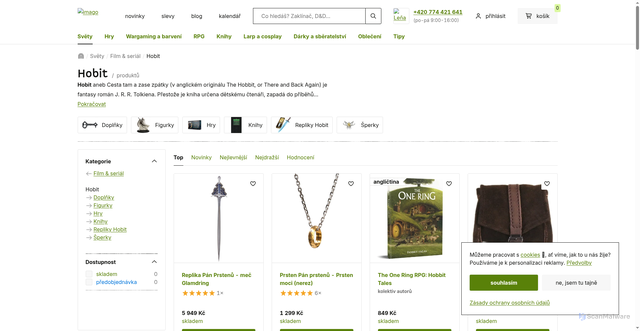 Security scan screenshot of https://fantasyobchod.biz/hobit