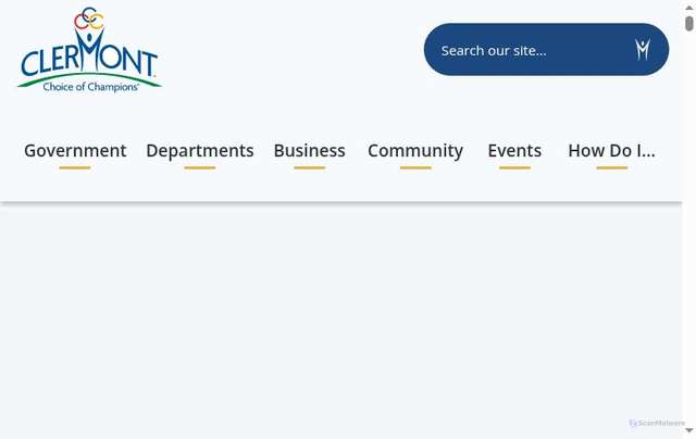 Security scan screenshot of https://clermontfl.gov/