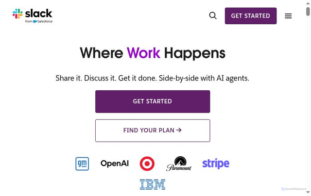 Security scan screenshot of https://app.slack.com/