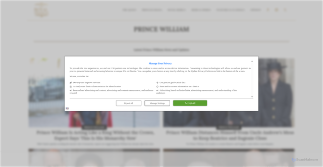 Security scan screenshot of https://www.theroyalobserver.com/t/prince-william