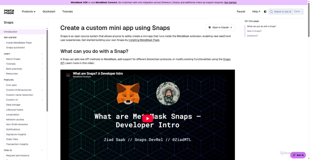 Security scan screenshot of http://metamask-docs-ldkp21iks-consensys-ddffed67.vercel.app/snaps
