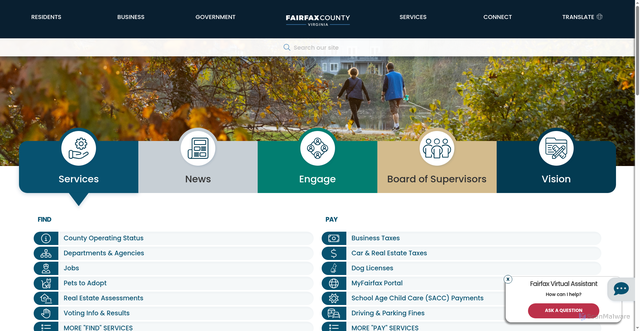 Security scan screenshot of https://www.fairfaxcounty.gov/
