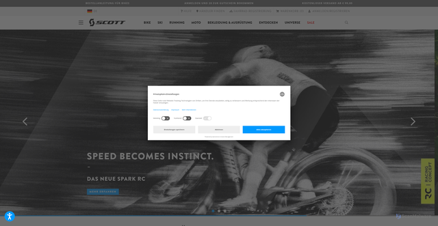 Security scan screenshot of https://scott-sports.com