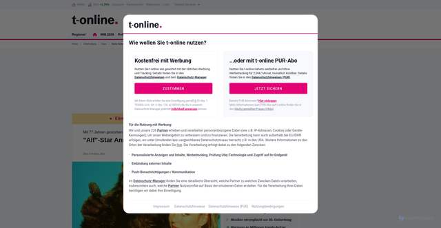 Security scan screenshot of https://www.t-online.de/unterhaltung/stars/id_101296848/anne-schedeen-ist-tot-alf-star-mit-77-jahren-gestorben-.html