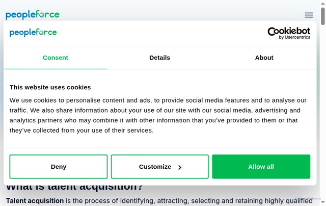 Security scan screenshot of https://peopleforce.io/hr-glossary/talent-acquisition