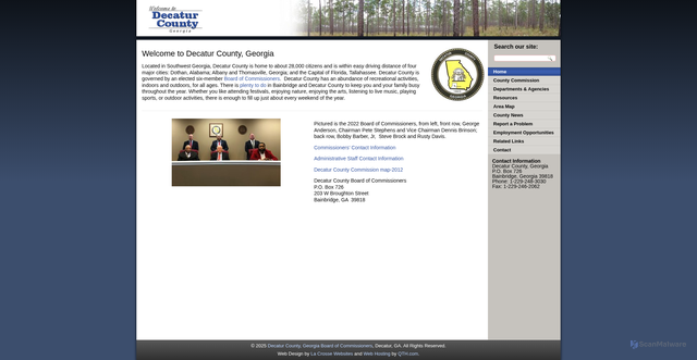 Security scan screenshot of https://www.decaturcountyga.gov/